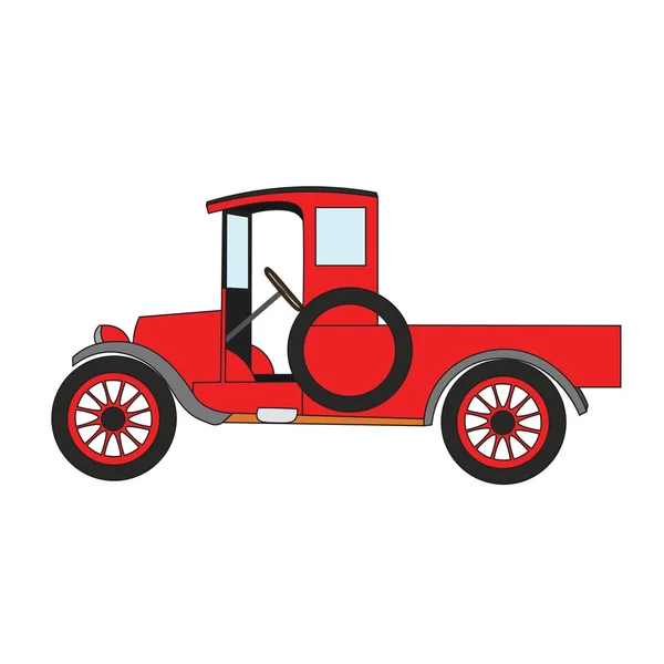 Red cartoon retro car — Stock Vector