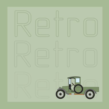 Kartpostal retro araba ile