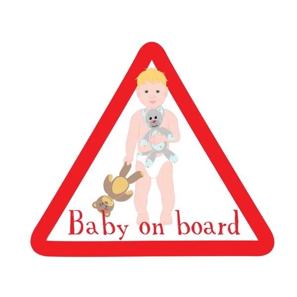Sign baby ombord — Stock vektor