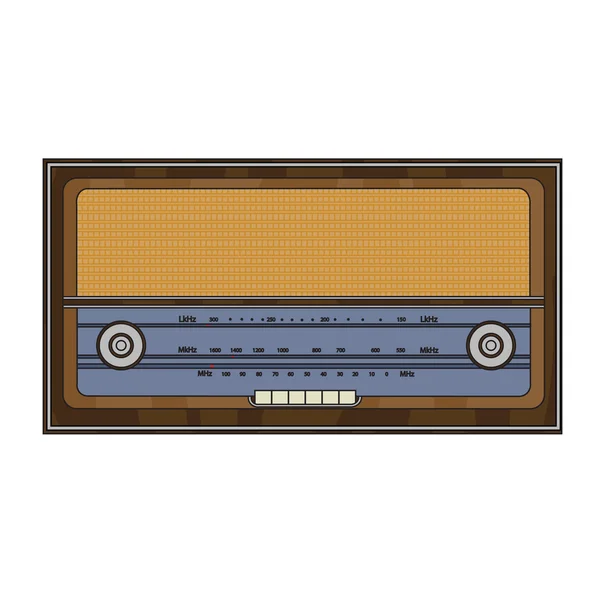 Cartoon old retro radio — Stock Vector