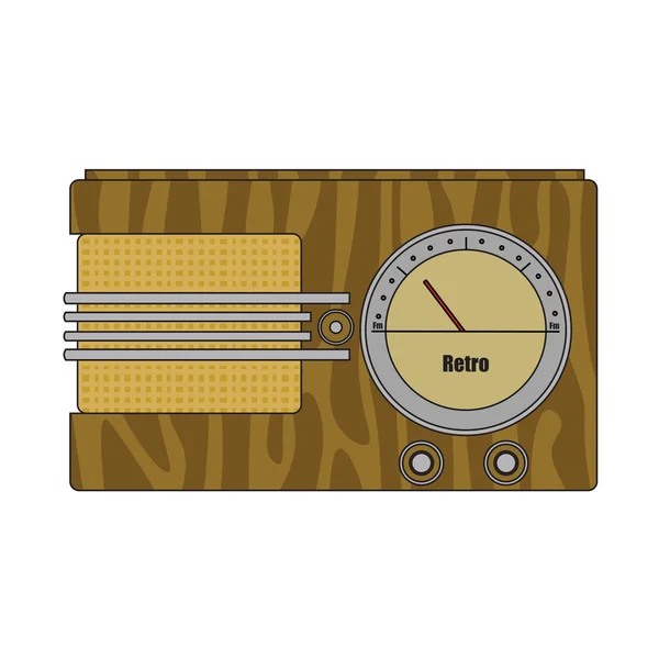 Rádio antigo compacto . — Vetor de Stock