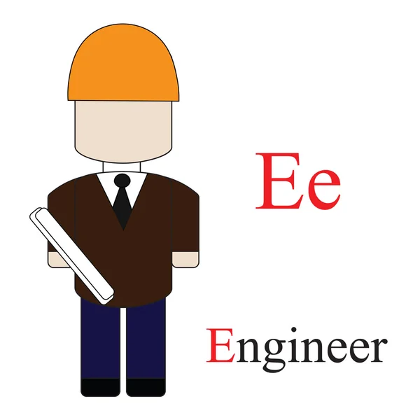アルファベット E の職業. — ストックベクタ