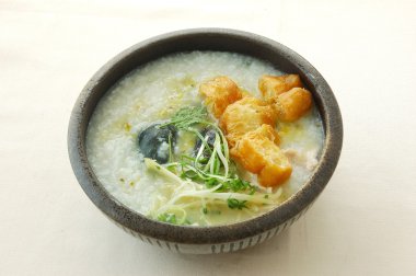 Congee with abalone & chicken clipart