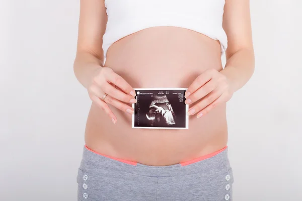 stock image Body of young pregnant woman / teenager