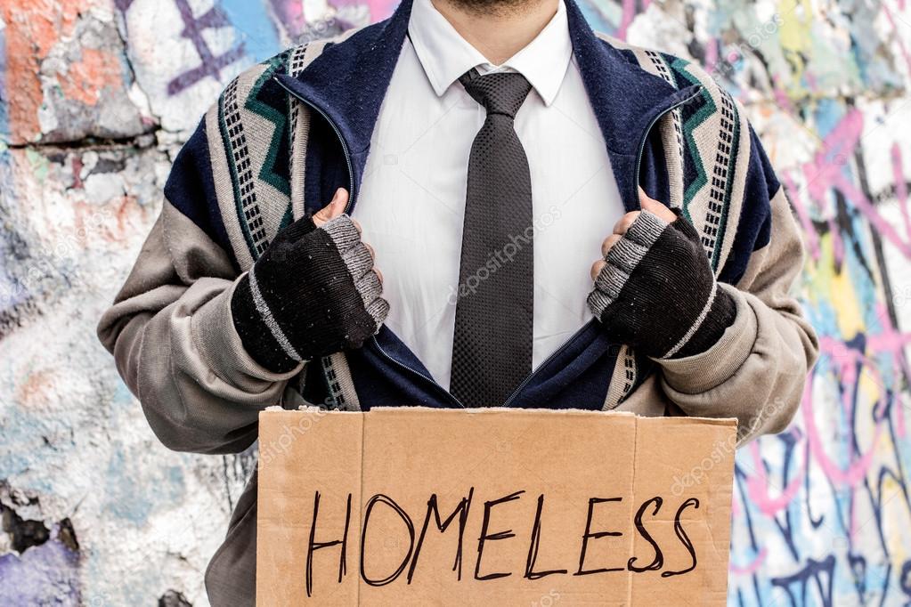 Business man who become as homeless