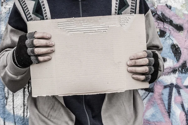 Pobre sem-abrigo. — Fotografia de Stock