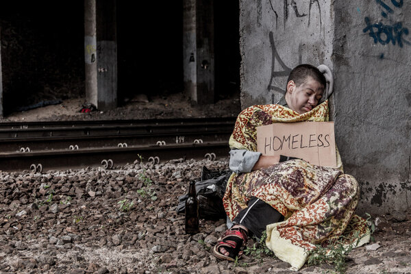 Homeless under the bridge