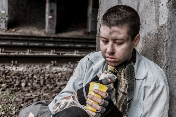 Povera senzatetto — Foto Stock