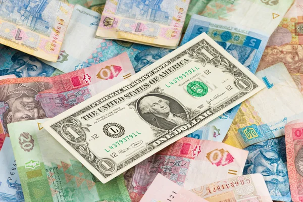 Ukrainian economic crisis: currency rate hryvnia to dollar — Stock Photo, Image