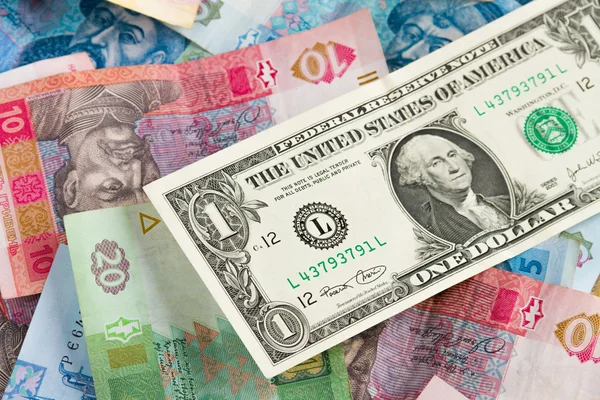 Ukrainian economic crisis: currency rate hryvnia to dollar — Stock Photo, Image