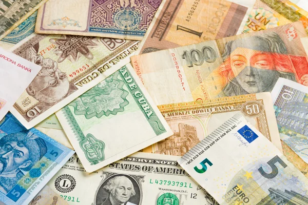 Internationale geld achtergrond — Stockfoto