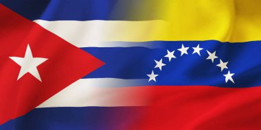 Küba ve Venezuela bayrakları birlikte