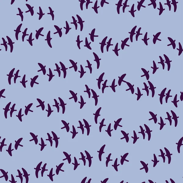Bezproblémový vektorový vzorec s létajícími ptáky. Tapety, scrapbooking, textilní a další povrchový design ve skandinávském stylu. — Stockový vektor