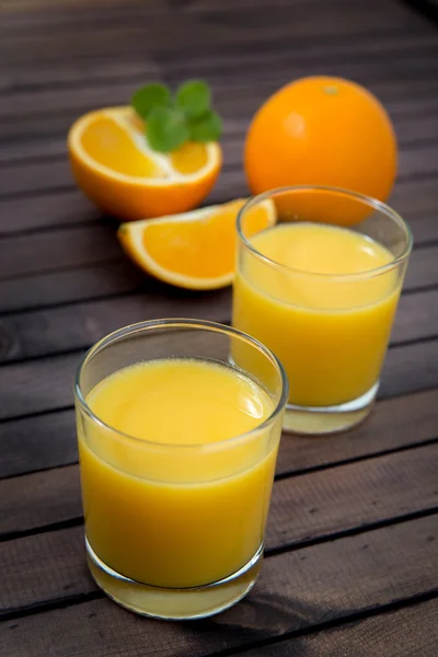 Orange juice in glass — Stock Photo, Image