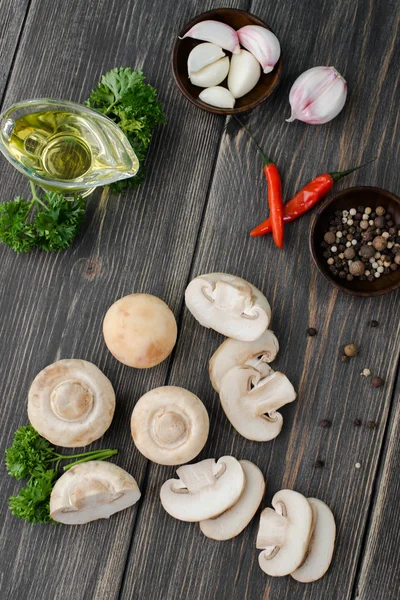 화이트 버섯 champignons — 스톡 사진