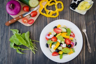 Yunan salatası Üstten Görünüm