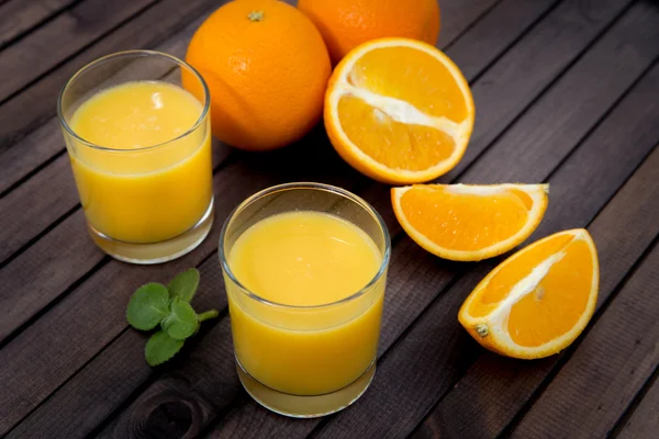 Orange juice in glass — Stock Photo, Image