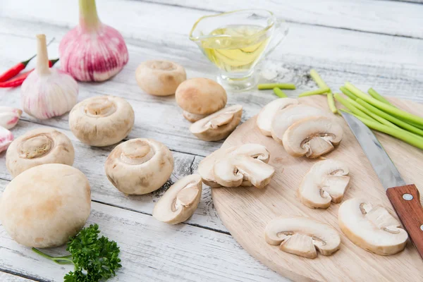 화이트 버섯 champignons — 스톡 사진