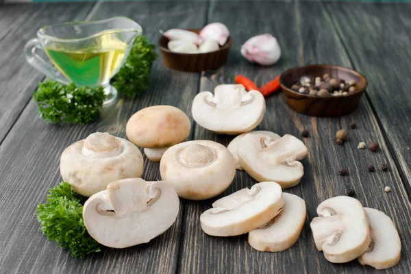 화이트 버섯 champignons — 스톡 사진