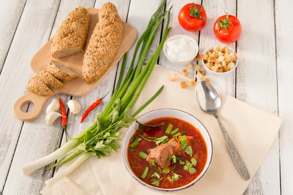 Borsch colorido ucraniano — Fotografia de Stock