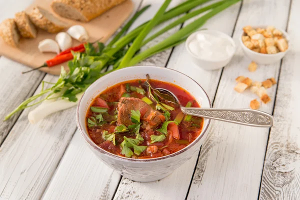 Ucraino colorato borsch — Foto Stock