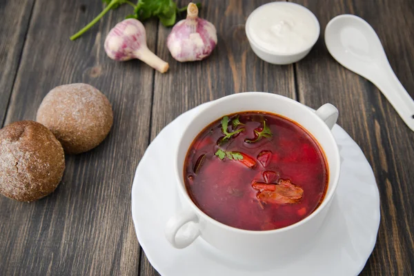 Ucraino colorato borsch — Foto Stock