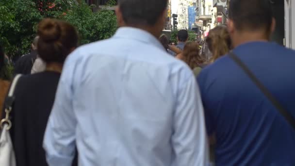 Les gens marchent à travers Florida Street au centre de Buenos Aires au ralenti — Video