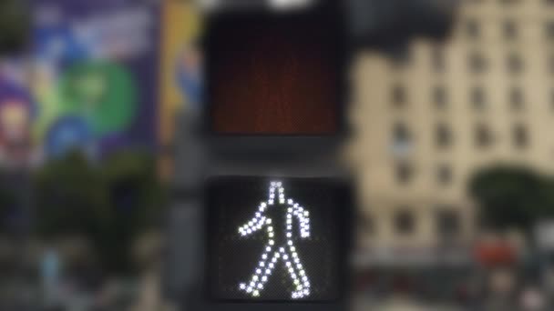 Feu piétonnier urbain signal complet à Buenos Aires, Argentine — Video