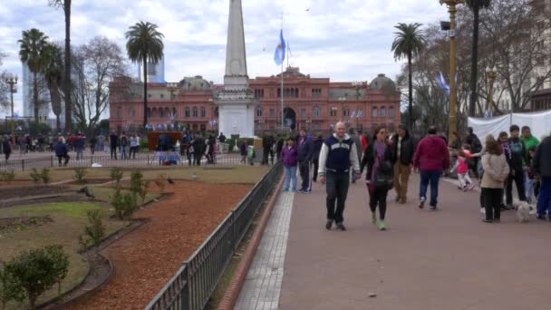 Bicentennial Viering van de onafhankelijkheidsdag Argentinië huis van regering Casa Rosada — Stockvideo
