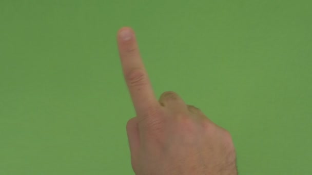 11 gesti maschio multi touch screen della mano, schermo verde, Ipad, iphone — Video Stock