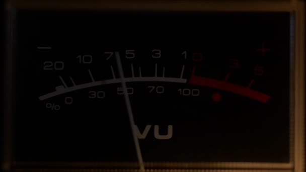 Vintage Sound VU meter overload — Stock Video