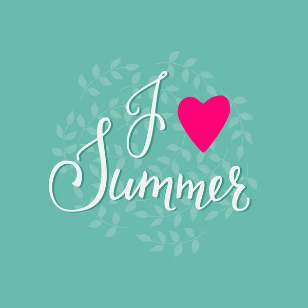 I love Summer lettering — Stock Vector