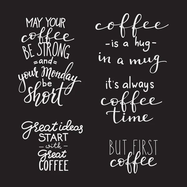 Zitat Kaffee-Typografie-Set — Stockvektor