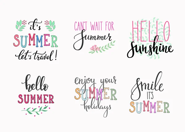 Olá Summer tipografia letras — Vetor de Stock