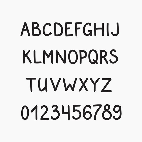 Doodle vecteur alphabet latin simple — Image vectorielle