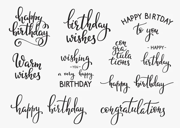 Feliz aniversário lettering sinal —  Vetores de Stock