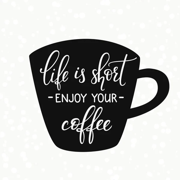 Cita las letras en forma de taza de café — Vector de stock