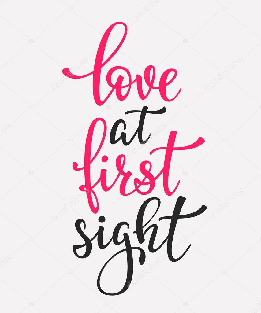 Love At First Sight Typography Stock Vector Lenaro