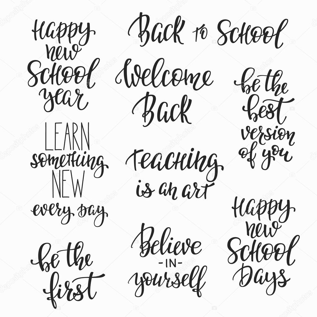 Ensemble De Typographie De Retour A L Ecole Image Vectorielle Par Lenaro C Illustration