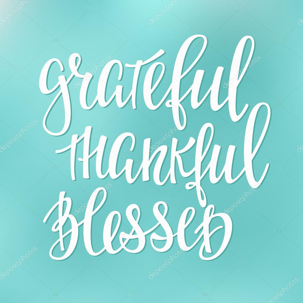 Thankful Grateful Blessed Lettering SVG File