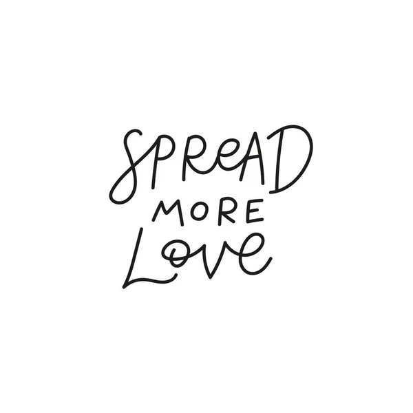 Difundir más amor cita simple letrero — Archivo Imágenes Vectoriales