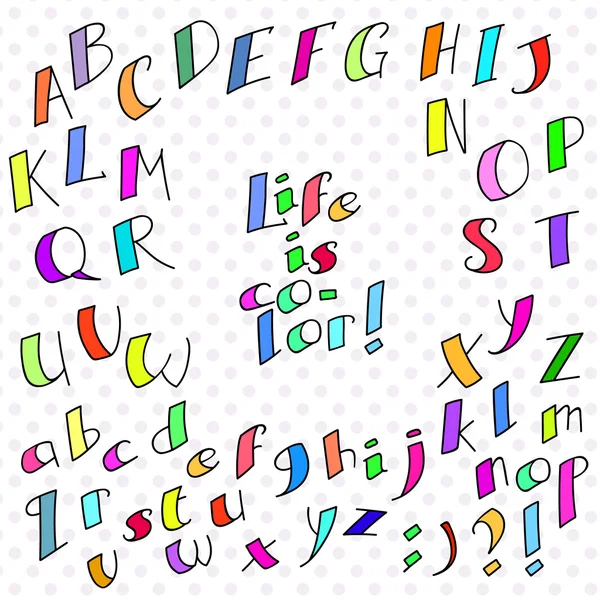 Gekleurde grappig lettertype — Stockvector