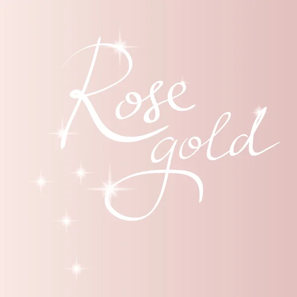 Roségold hintergründiger Schriftzug — Stockvektor