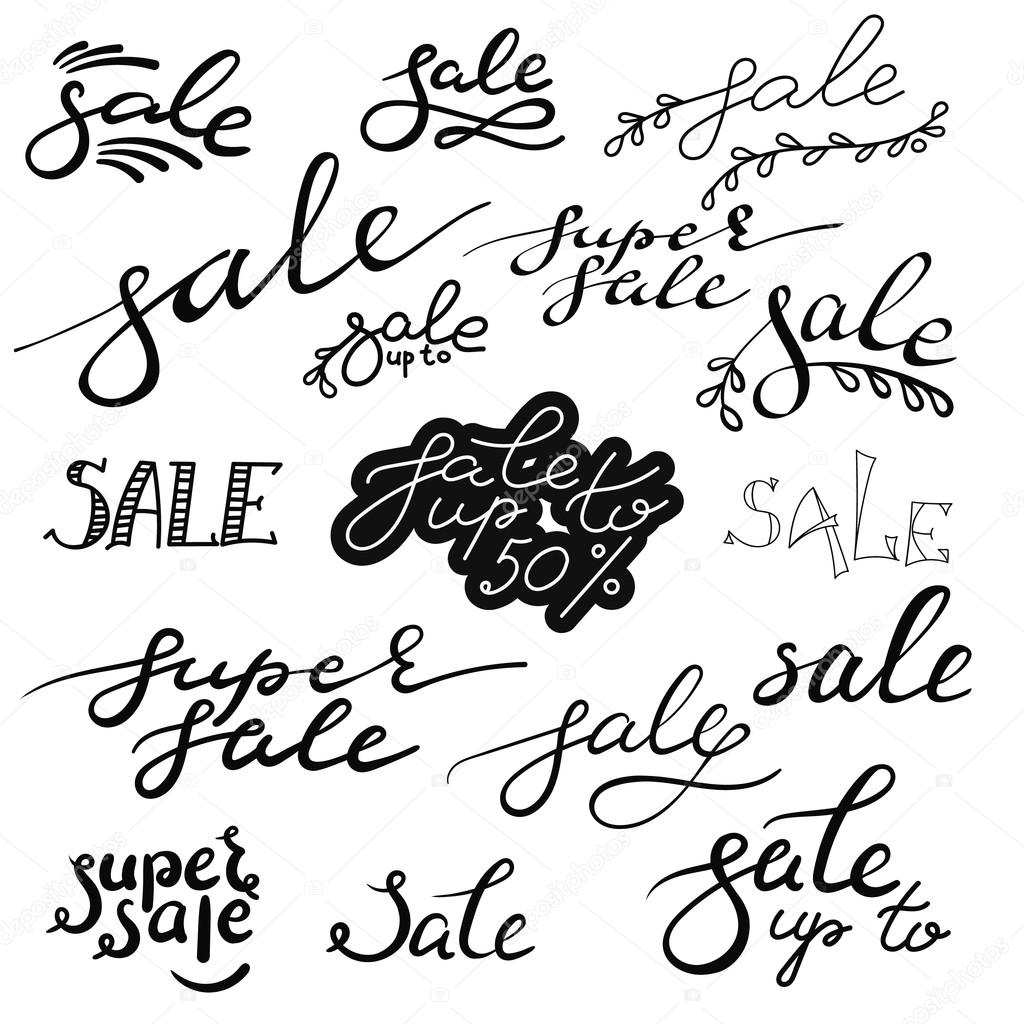 sale hand drawn calligraphy lettering