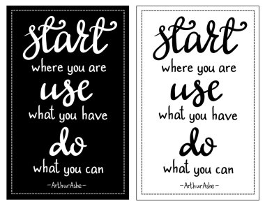 Inspirational quote Start where you are... clipart