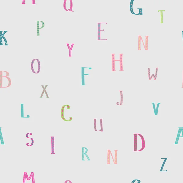 Kinderen alfabet naadloze patroon — Stockvector