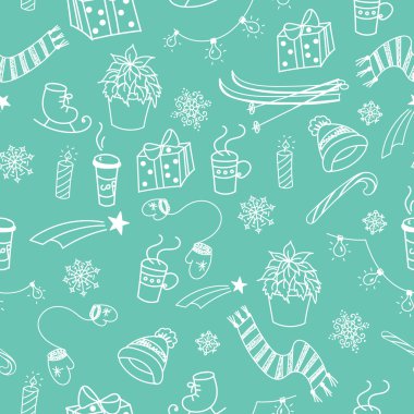 Kış karalamalar seamless modeli