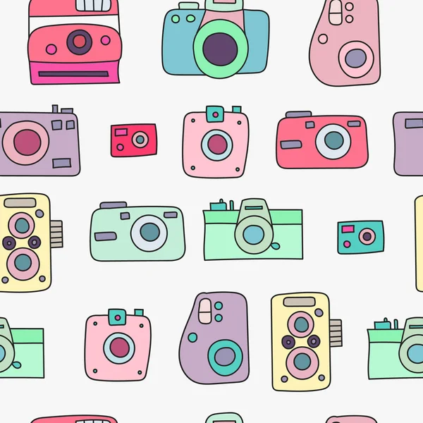 Cámaras de fotos patrón sin costuras — Vector de stock