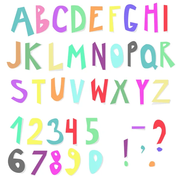 Doodle kleurrijke alfabet — Stockvector