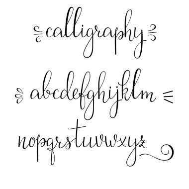 Calligraphy cursive font clipart